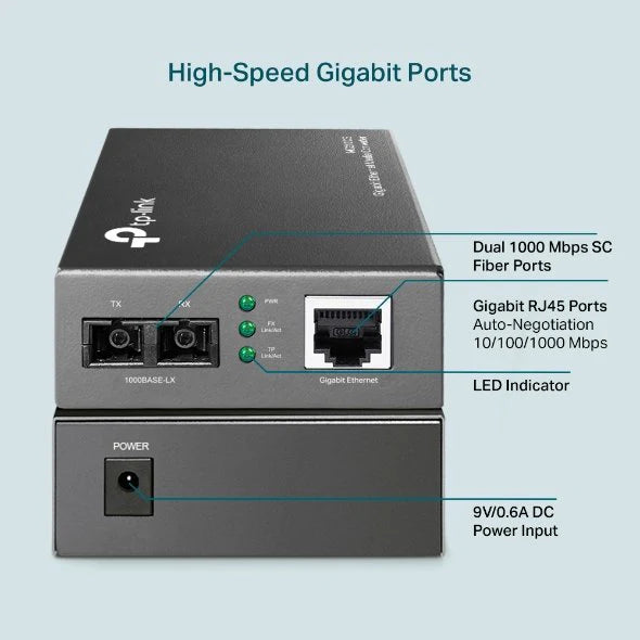 TP-LINK MC210CS RJ45 TO SC SM MED CONV