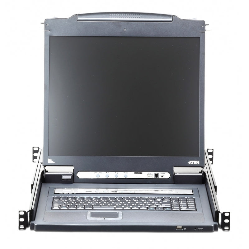 Aten 8 port Combo(PS/2 & USB) 1U Slideway 17' INCH' LCD KVMP Switch Daisy Chain