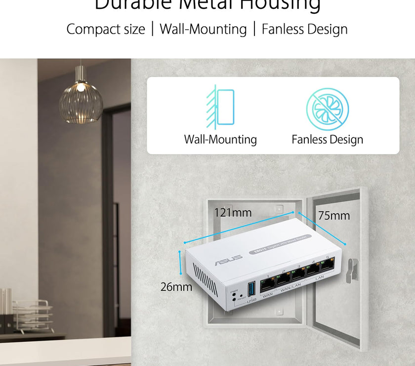 ASUS ExpertWiFi EBG15 wired router Gigabit Ethernet White