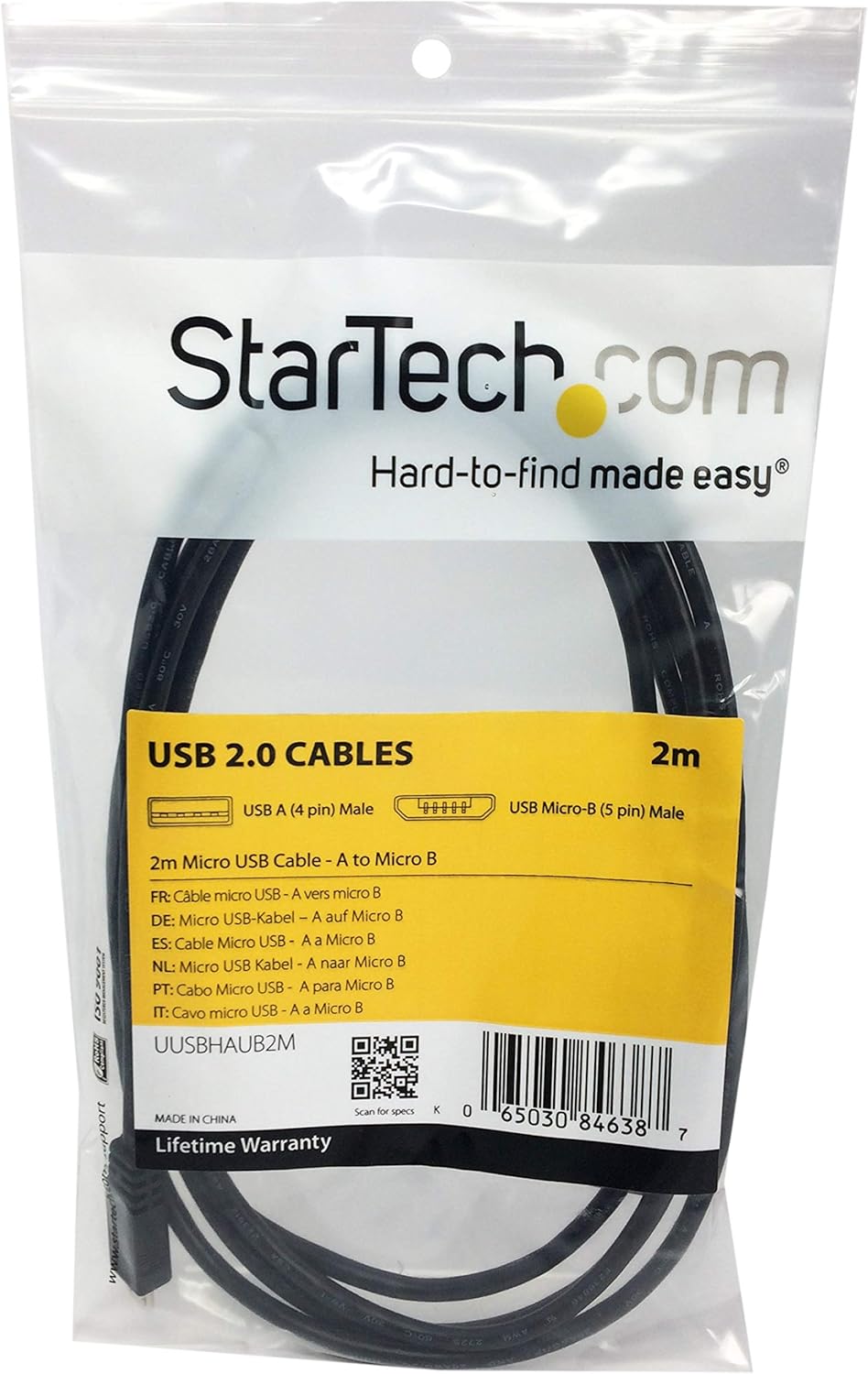 Startech 2m Micro USB Cable - A to Micro B