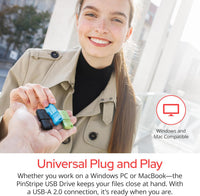 Verbatim 128GB Pinstripe USB 2.0 Flash