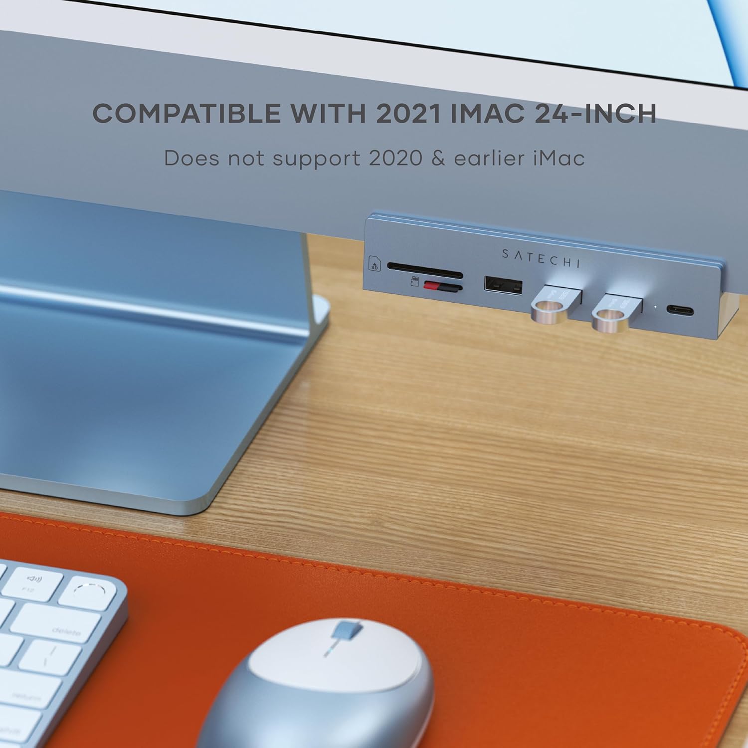 Satechi USB-C Clamp Hub 24" iMac Blue