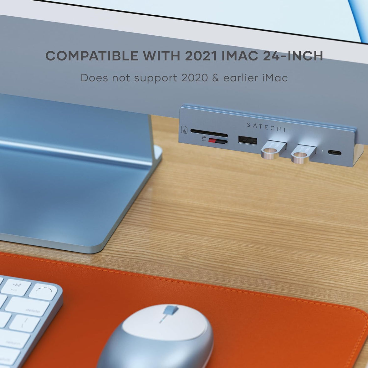 Satechi USB-C Clamp Hub 24" iMac Blue
