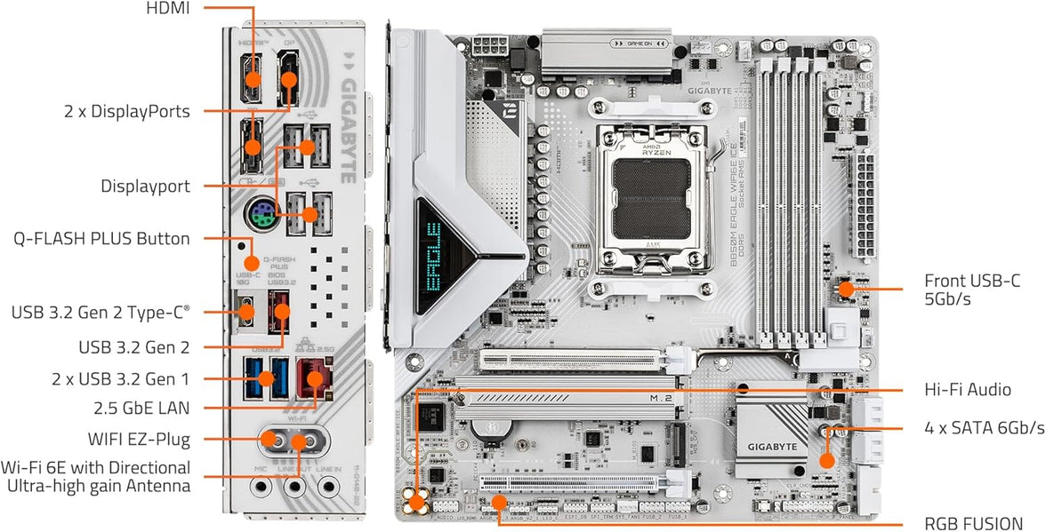 AORUS AM5 B850M EAGLE WIFI6E ICE M-ATX