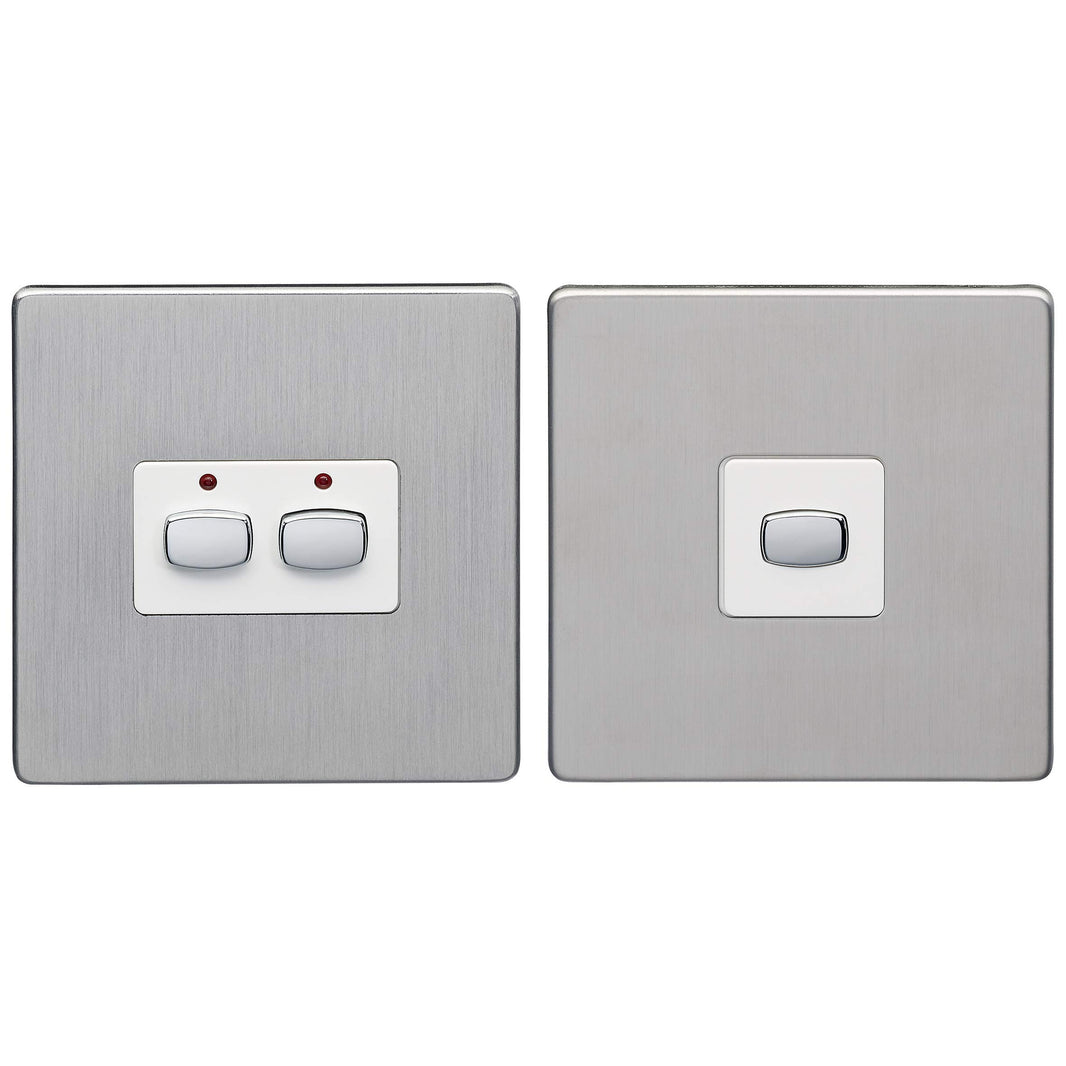 Energenie Mi Home Smart Brushed Steel 2 Gang Light Switch