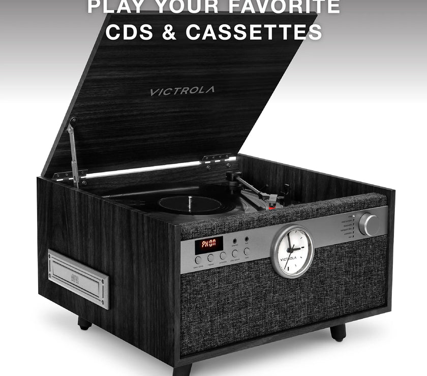 Victrola Century with Clock - Black