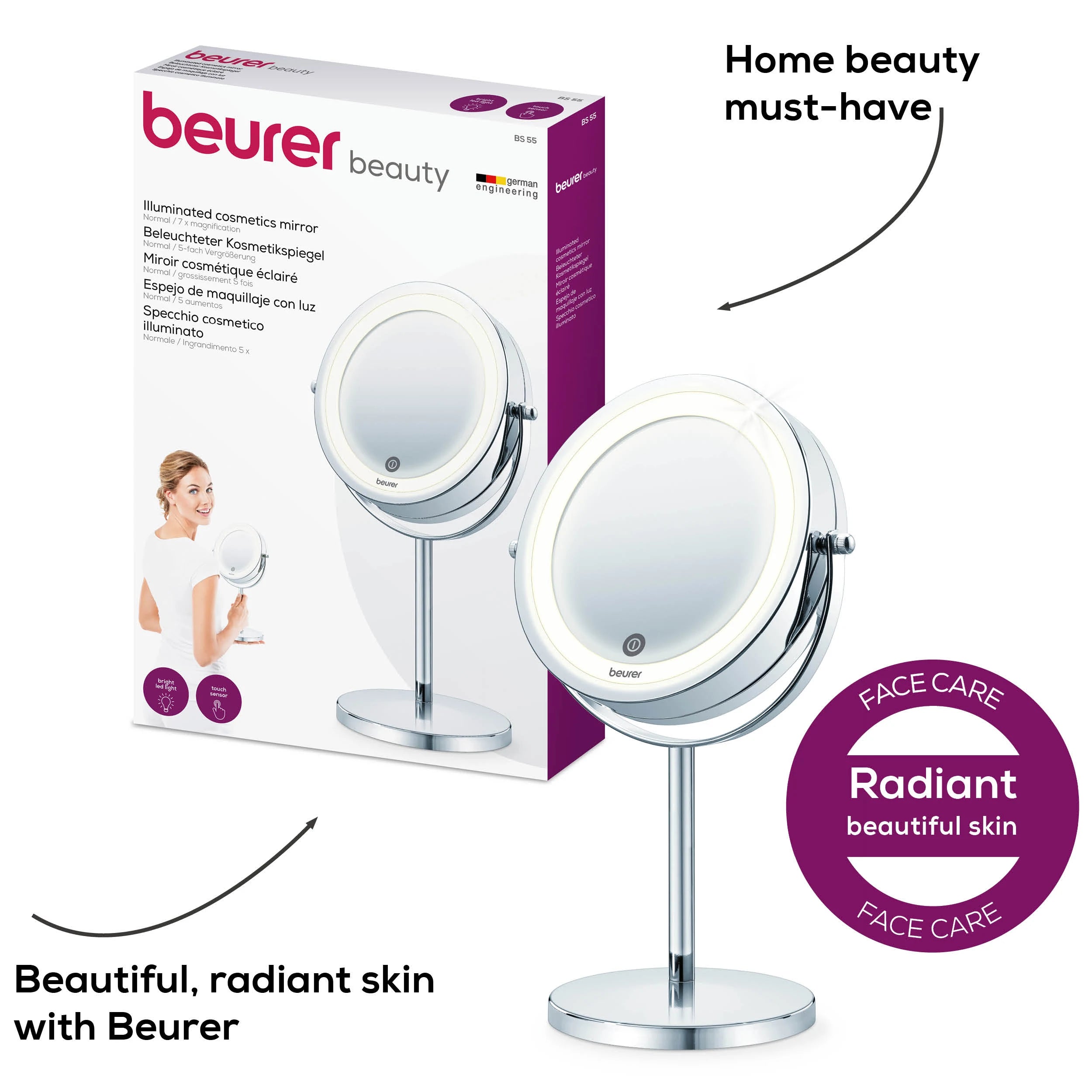 BEURER BS55 ILLUMINATED COSMETIC MIRROR
