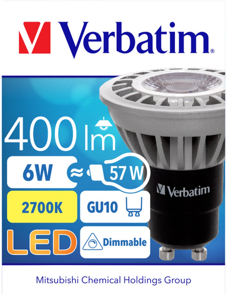 Verbatim LED PAR16 GU10 6.0W 420LM DIM