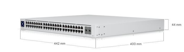 Ubiquiti USW Enterprise 48 PoE, L3, 2.5GbE, 802.3at PoE+ RJ45 ports, (4) 10G SFP+ ports, 720W