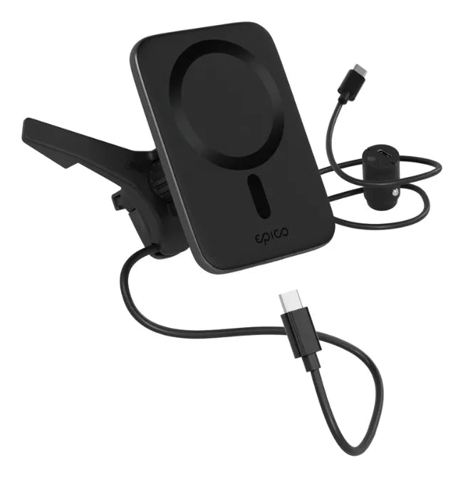 Epico Qi2 Mag+ Ultrathin Car Charger Wireless 15W - Black