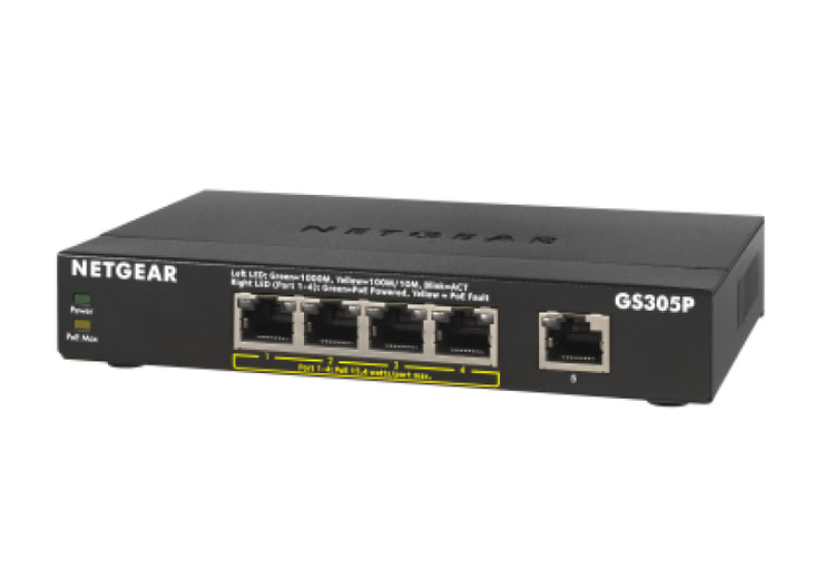 Netgear 5 Port Gigabit Unmanaged PoE+ Switch 63W