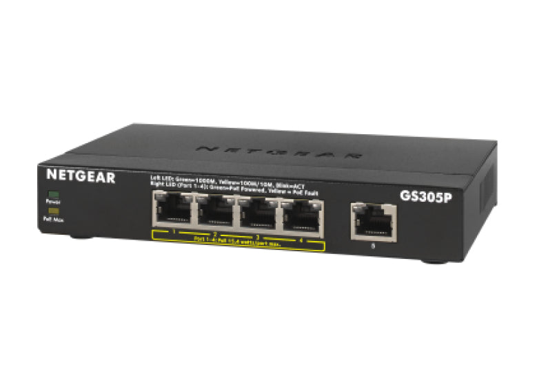 Netgear 5 Port Gigabit Unmanaged PoE+ Switch 63W