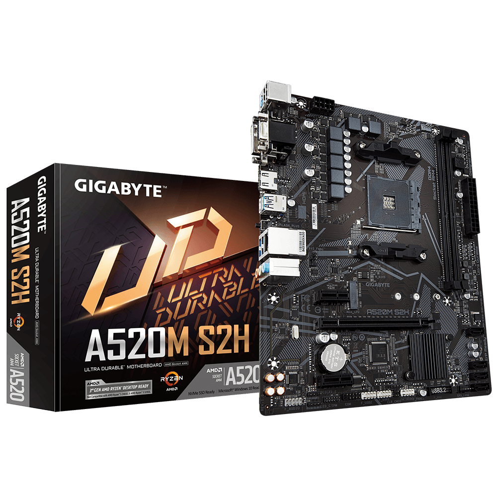 GIGABYTE AM4 A520M S2H M-ATX