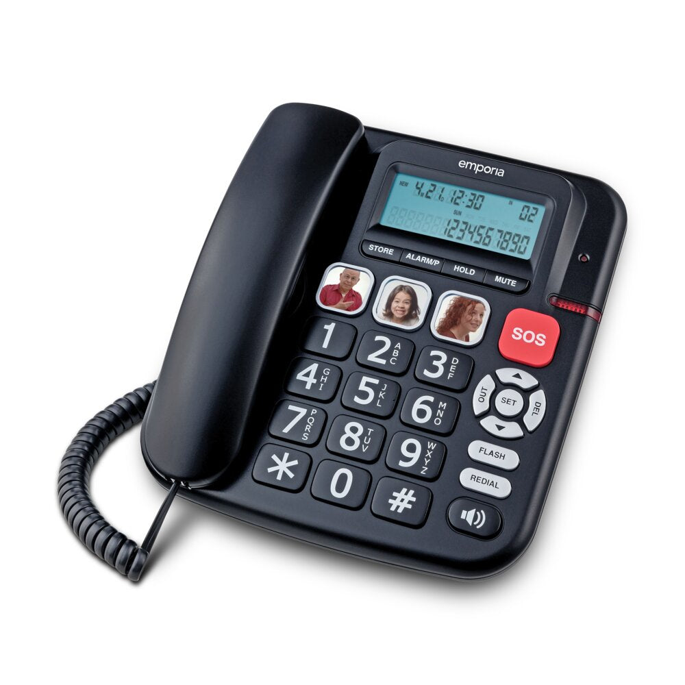 KFT Amplified Big Button Corded Phone - Black