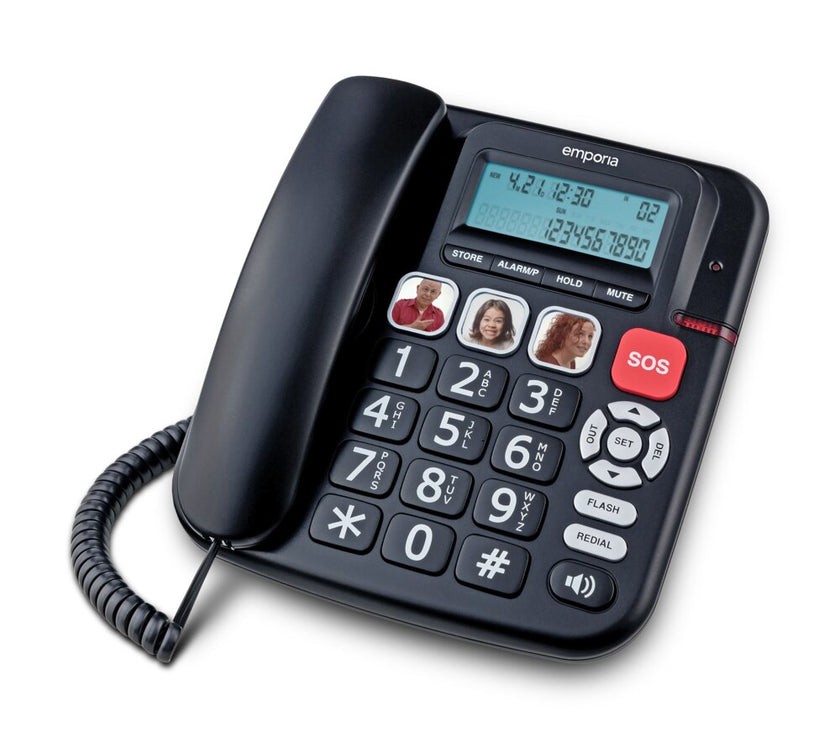KFT Amplified Big Button Corded Phone - Black