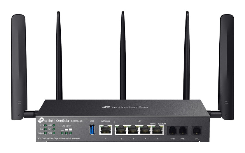 TP-Link Omada DR3650v-4G V1 - gateway - Wi-Fi 6 - cloud-managed