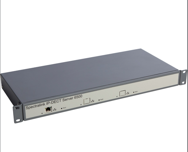 Spectralink IP-DECT Server 6500 in rack cabinet.