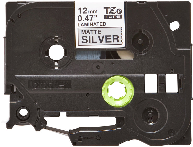 TZEM931 12mm Black On Silver Label Tape