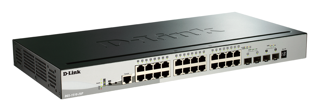 D-Link 28-Port Gigabit Stackable Smart Managed PoE+ Switch 10G