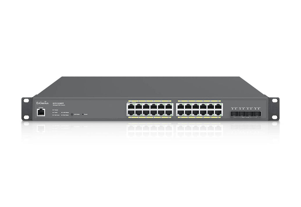 EnGenius ECS1528FP Cloud Managed 410W PoE+ 24 Port Network Switch