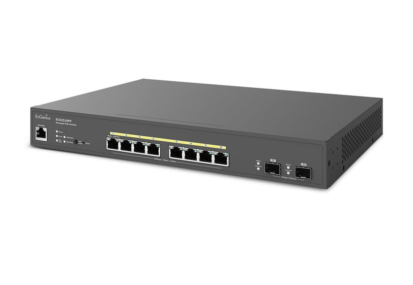 EnGenius ECS2510FP Cloud Managed 8-Port 240W PoE+ Multi-Gig 2.5 Gb Switch