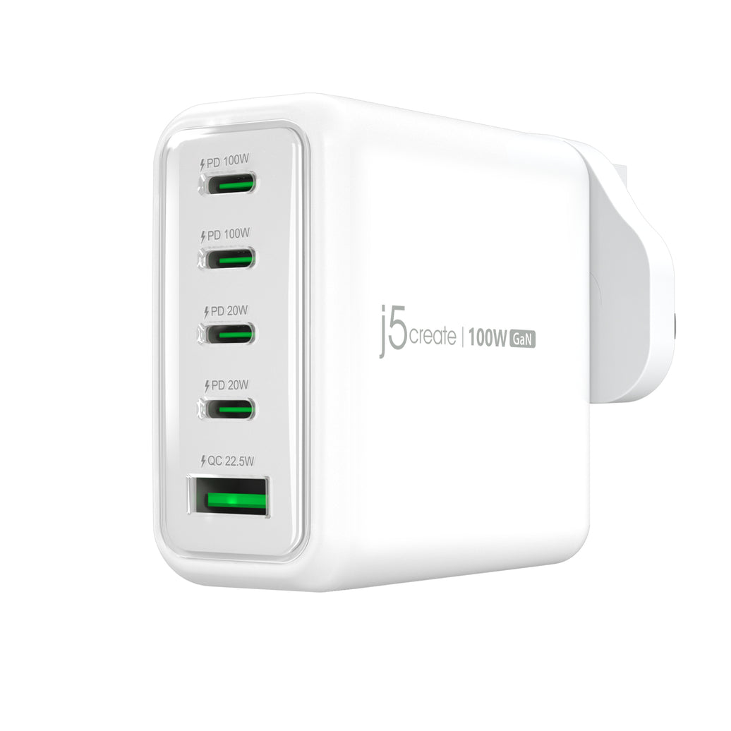 J5CREATE 100W GAN USB-C 5-PORT CHARGER