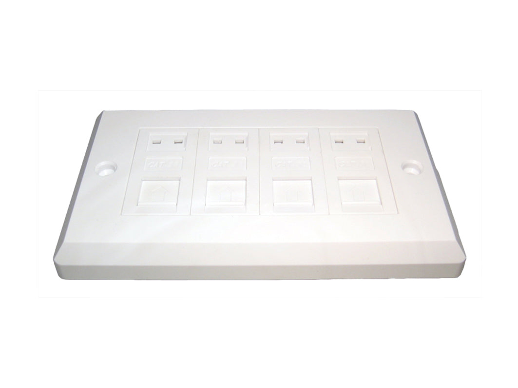 CDL 4Port Cat6Faceplate-Dual Gang