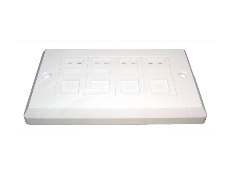 CDL 4Port Cat6Faceplate-Dual Gang