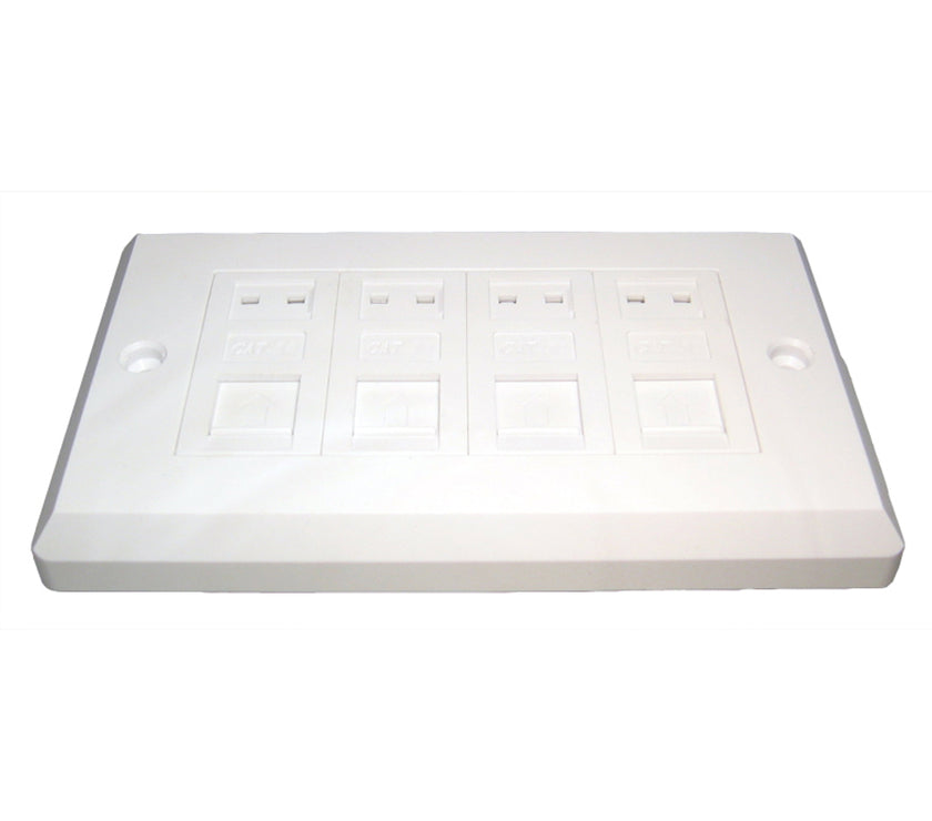 CDL 4Port Cat6Faceplate-Dual Gang