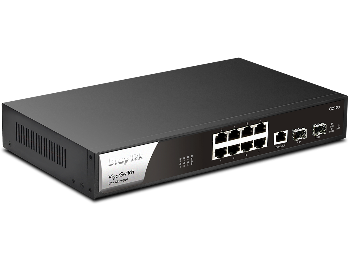 DrayTek VigorSwitch G2100 Managed L2+ Gigabit Ethernet (10/100/1000) 1U Black