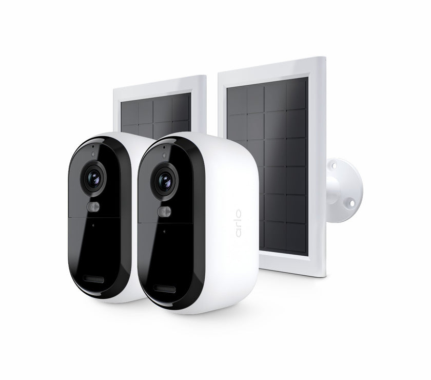 Arlo Essential 2K Outdoor Security Camera & Solar Panel, 2-pack