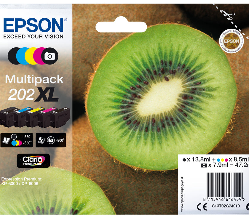 202XL Black Photo Colour Ink Multi