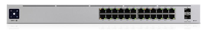 Ubiquiti USW-Pro-24-POE Gen 2, AC/DC, Internal, 450W, (24) 10/100/1000 RJ45 Ports, (2) 1/10G SFP+