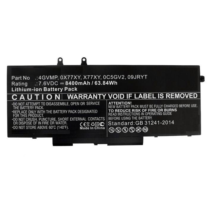 CoreParts Laptop Battery for Dell 60.80Wh Li-ion 7.6V 8000mAh Latitude 14 5400, Latitude 14 5500