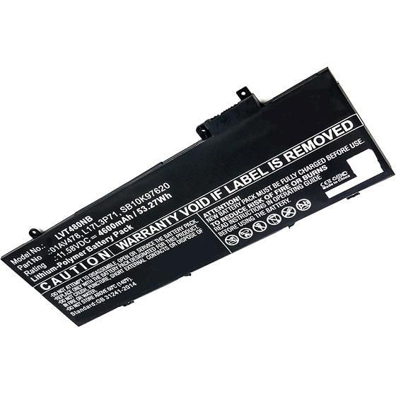 CoreParts Laptop Battery for Lenovo 53.71Wh Li-Pol 11.55V 4650mAh, Black, ThinkPad T480s