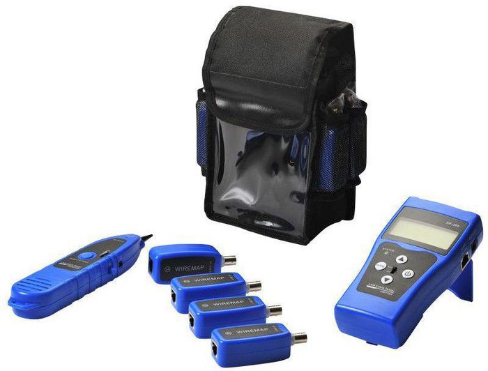 Lanview Network cable tester with 8 x RJ45/BNC probes and tracer