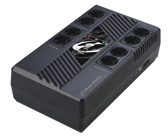 PowerWalker 600VA / 360W, 170-280 V AC, 50-60Hz, 1x 12V/7Ah, 8x CEE 7/5, 200x100x345 mm