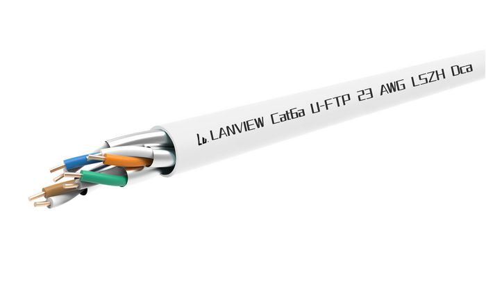 Lanview Cat6a U-FTP HD-BaseT 4x2xAWG23 LSZH white 305m, Dca