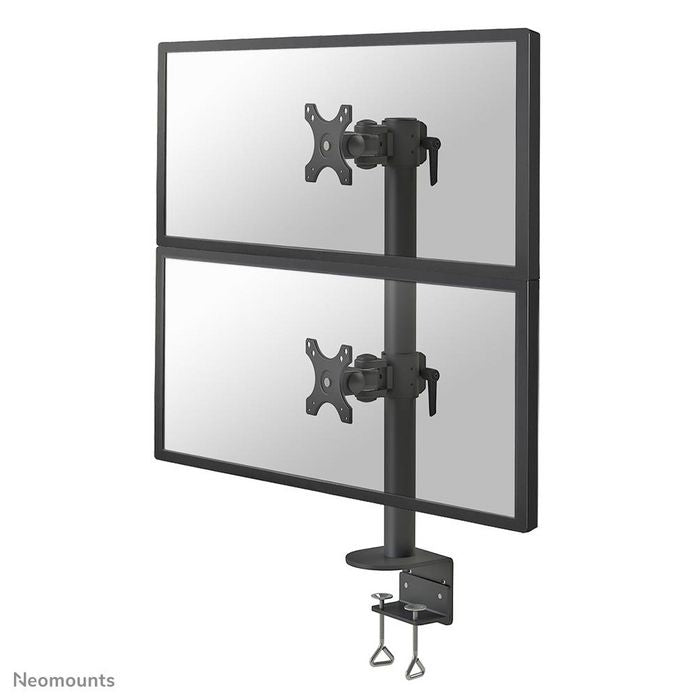 Neomounts Full Motion Desk Mount (Clamp) For Two 17-49" Curved Monitor Screens - Black
