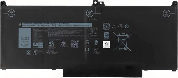 CoreParts Laptop Battery for Dell 54.72Wh Li-Pol 7.6V 7200mAh Black, for Dell Notebook, Laptop Latitude 13 5300, 13 5300 2-in-1, 13 7300, 14 7400