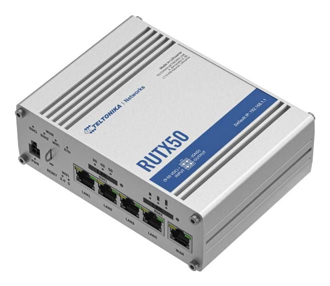 Teltonika Networks RUTX50 Industrial 5G Cellular UK PSU
