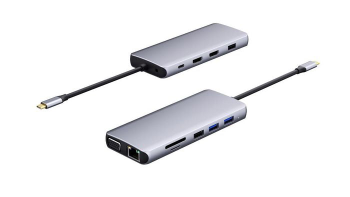 eSTUFF 12-in-1 Triple Display Mobile USB-C Hub for PC and Tablets