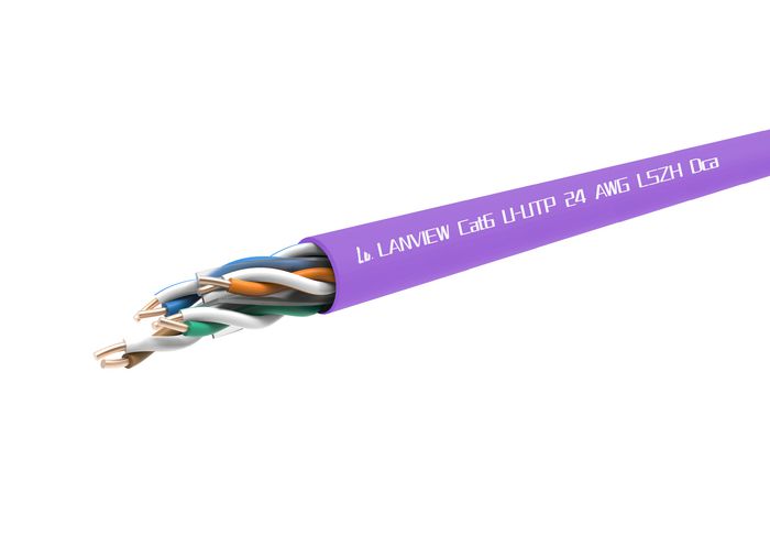 Lanview 305m Cat6 U-UTP Cable 4x2xAWG24 LSZH Purple
