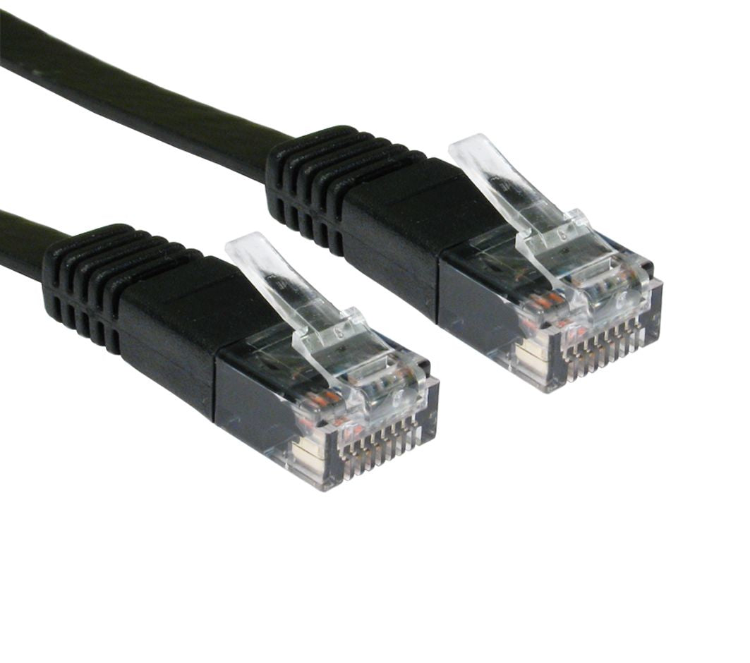 CDL 1m Cat5e Flat Patch Cable Blac