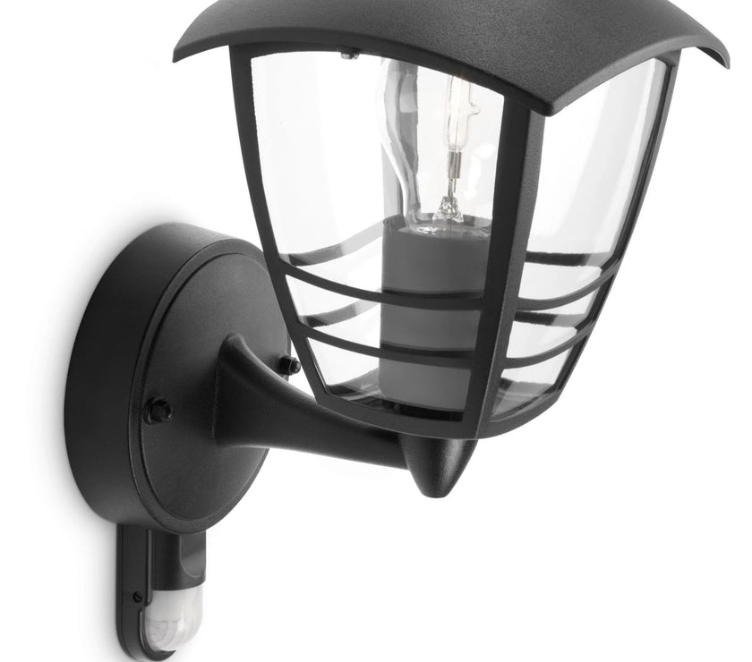 Philips LED Creek Wall Lantern Black with Sensor