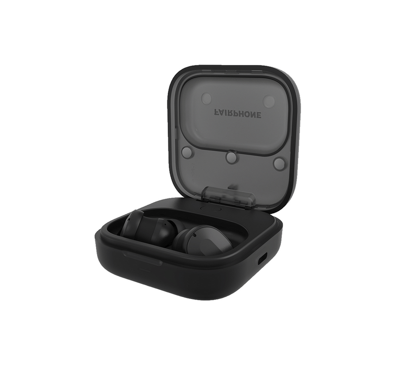 Fairbuds 2.0 True Wireless Earbuds Black - Titanium-coated 11mm drivers ANC with wind reduction mode 6-microphones and environmental