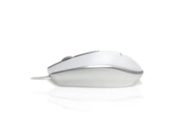 Accuratus M100 MAC - USB Wired Full Size Slim Apple Mac Mouse with Silver and Matt White Tactile Case