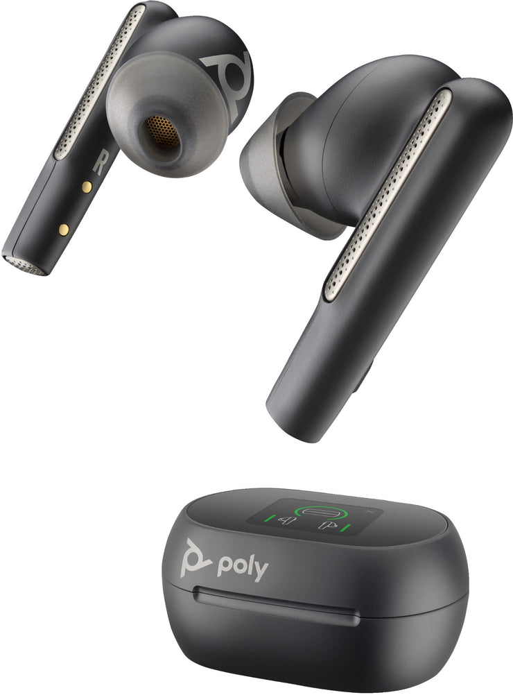 Poly Voyager Free 60+ MS Black USB-A + Touchscreen Charging Case