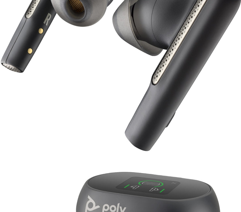 Poly Voyager Free 60+ MS Black USB-A + Touchscreen Charging Case