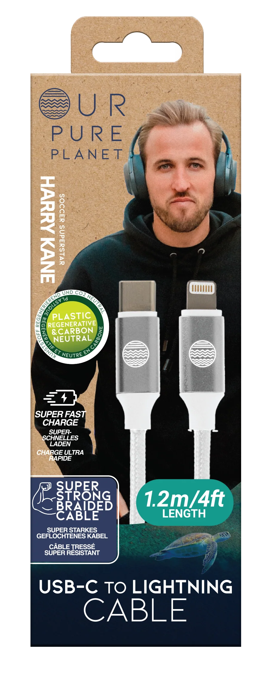 OUR PURE PLANET USB-C TO LIGHTNING CABLE 1.2M